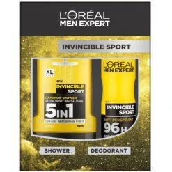 L'Oreal Expert Invincible Sport Confezione Regalo 300 Ml Gel Doccia + 150 Ml Deodorante Spray