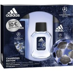 Adidas UEFA Champions League 4 Confezione Regalo 50 Ml Edt + 150 Ml Deodorante Spray + 250 Ml Docciashampoo Uomo