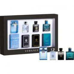 Versace Mini Set For Him Confezione Regalo 5 Ml Versace Eau Fraiche Edt + 5 Ml Versace Dylan Blue Edt + 5 Ml Versace Pour Homme Oud Noir Edp + Versace Eros Edt Uomo