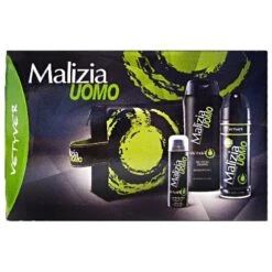 MALIZIA UOMO KIT VETYVER CONFEZIONE REGALO GEL DOCCIASHAMPOO 250 Ml + EDT DEODORANT MAXI 175ml + SCHIUMA DA BARBA 50ml + BEAUTY