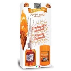 SWEET HOME KIT ARANCIA E CANNELLA DIFFUSORE 100ml + CANDELA PROFUMATA