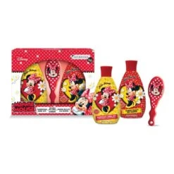 Disney MINNIE KIT HAIR BEAUTY COFANETTO REGALO BAGNOSCHIUMA 300ml + SHAMPOO 300ml + SPAZZOLA