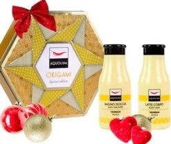 AQUOLINA KIT ORIGAMI VANIGLIA VANILLA CONFEZIONE REGALO Bagno Doccia 250 Ml + Latte Corpo 250 Ml