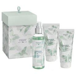 ATKINSONS Green Tea Kit CONFEZIONE REGALO Green Tea Body Water 200 Ml + Green Tea Body Wash 150 Ml + Green Tea Body Lotion 250 Ml + Cotton Bag
