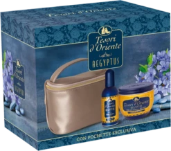 TESORI D'ORIENTE KIT CONFEZIONE REGALO VARIE FRAGRANZE PROFUMO AROMATICO 100 ML + CREMA CORPO AROMATICA IN VASO 300 ML + POCHETTE