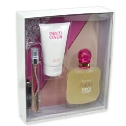 Enrico Coveri Coffret Kit Regalo Cofanetto DONNA Pailettes Eau De Toilette 75ml + Crema Mani 50ml + Eau De Toilette 12ml