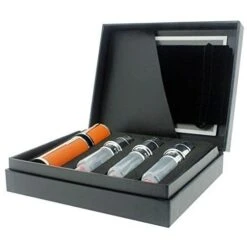 Travalo HD Elegance In Orange Confezione Regalo 3 X 5 Ml Nebulizzatori Ricaricabili + Custodia Spray Da Viaggio Arancione