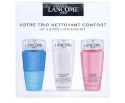 LANCOME COFFRET CLEANSING SET ROUTINE VOTRE TRIO NETTOYANT CONFORT Struccante Bi-Fasico Occhi 75 ML + Latte Detergente 75 ML + Tonico Detergente 75 ML